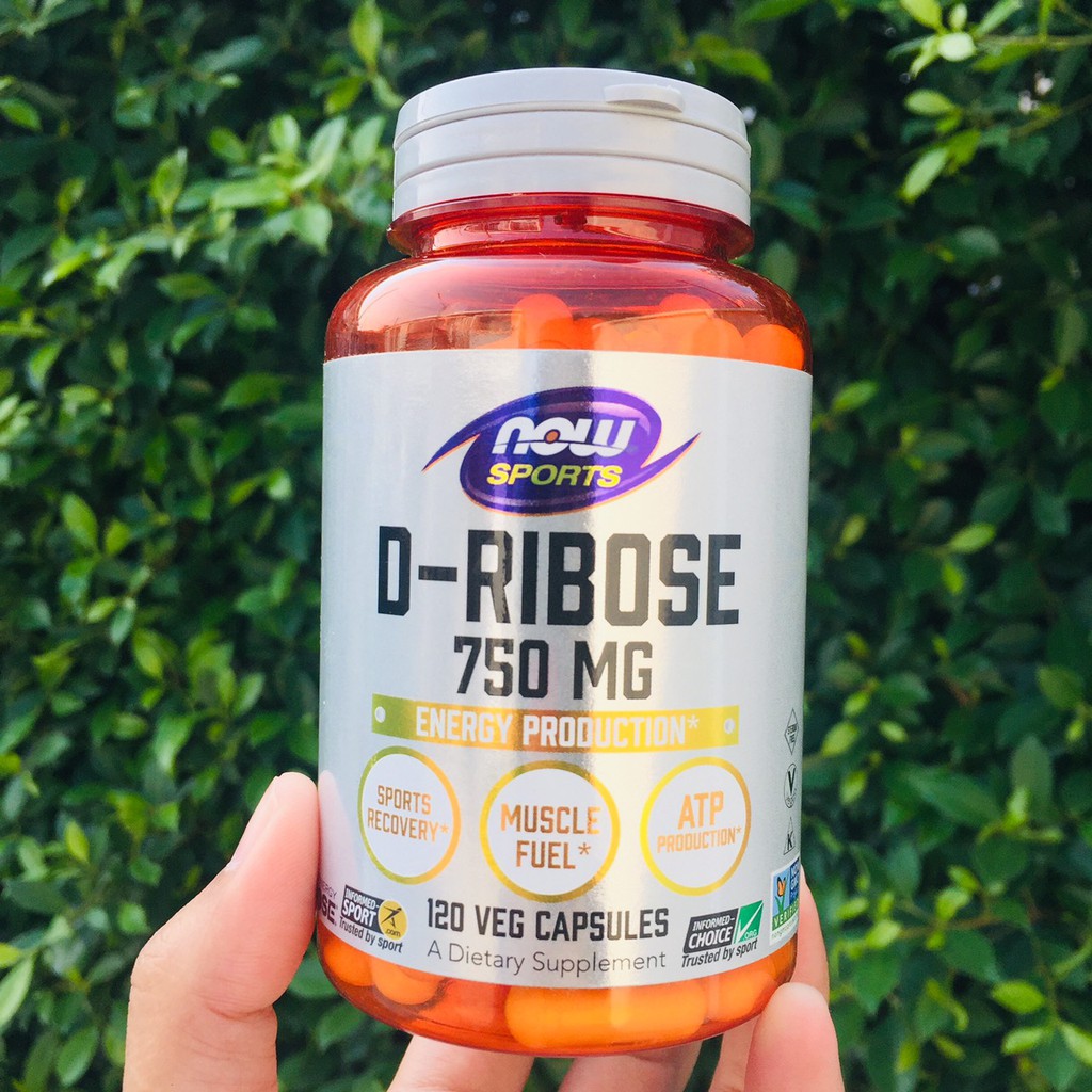 30% Sale!!! EXP. 9/24 ดี-ไรโบส Bioenergy RIBOSE® 750 mg 120 Veg Capsules (Now® Sports) D-Ribose