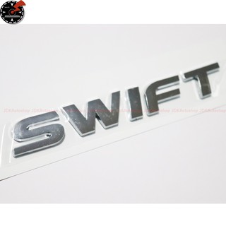 ป้ายโลโก้ 3D ตัวนูน SWIFT สีโครเมี่ยม ติดท้ายรถ สำหรับ SUZUKI SWIFT