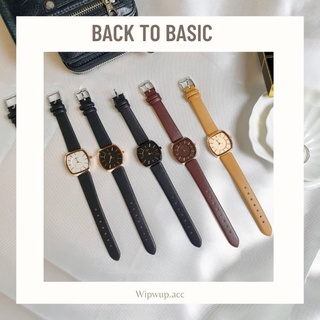 SALE[[ลด20%ใส่โค้ด WIP77JUL]นาฬิกาข้อมือ รุ่น Back To Basic 03 สายหนัง PU พร้อมส่ง 6 สี นาฬิกามินิมอล