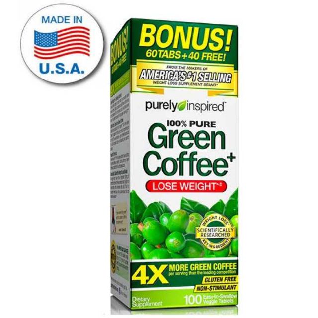 ลดน้ำหนัก ป้องกันการดูดซึมน้ำตาล เผาผลาญ4เท่า แบ่งขาย​ Green Coffee Plus จาก Purely Inspired USA