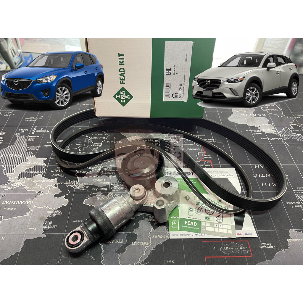 ชุดลูกรอกสายพาน-หน้าเครื่อง(INA) MAZDA CX-3,CX-5 2.0cc. ปี2013 / MAZDA3 2.0cc ปี 2014 (6PK962+3PK798