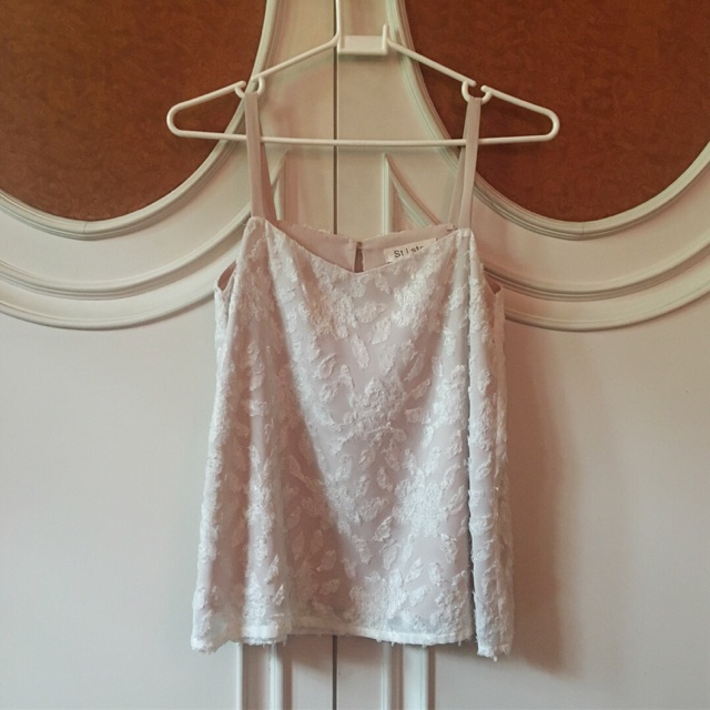 เสื้อสายเดี่ยวผ้าชีฟองสีชมพูอ่อน #stilistashop