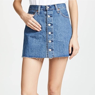 กระโปรงยีนส์สั้น กระโปรงผู้หญิง Levis Button Front Miniskirt