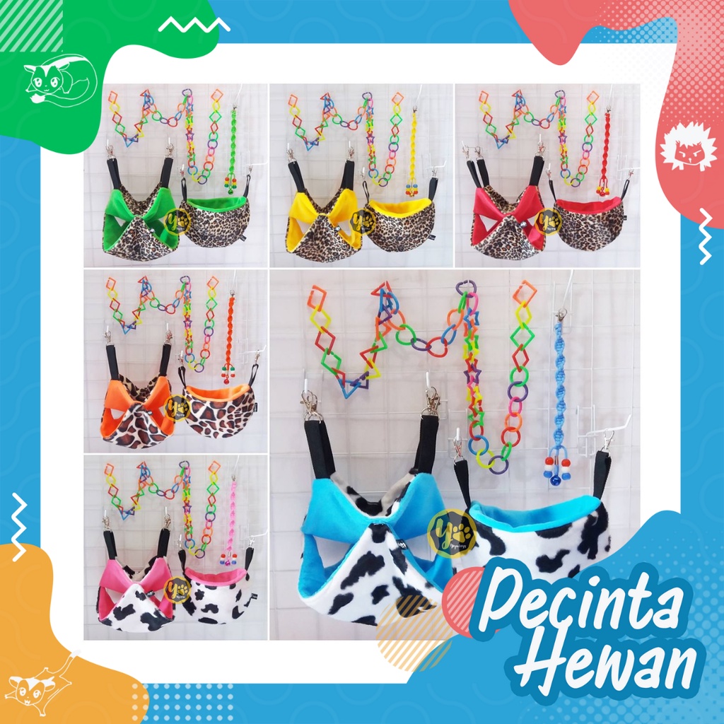 Blue Emon Sugar Glider Saving Package Sugar Glider Sleeping Pouch อุปกรณ์เสริม Sugar Glider Hanging 