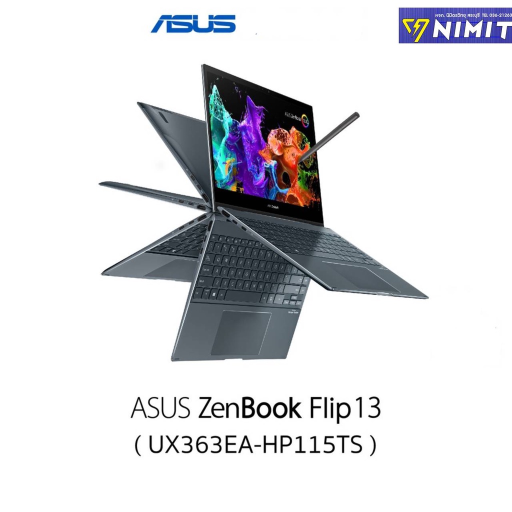 ASUS ZenBook Flip 13 (UX363EA-HP115TS) Notebook ( โน๊ตบุ๊ค ) 13.3" FHD i7-1165G7 RAM16GB SSD512GB W10 รับประกัน 3 ปี