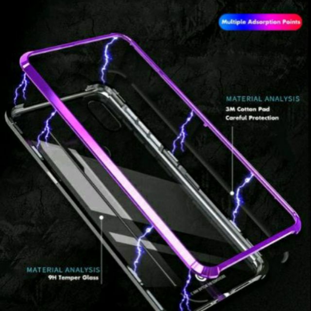 Luxury Magnetic Adorption Armor Case For Xiaomi Mi Mix 3 Case Metal Glass Cover For  Mix3 coque  Mi Mix3 Bumper case