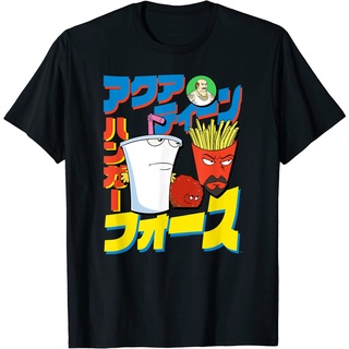 เสื้อยืดคอกลมcrew neckเสื้อยืดลําลอง ผ้าฝ้าย พิมพ์ลายการ์ตูนญี่ปุ่น Aqua Teen Hunger Force แฟชั่นสําหรับผู้ชายS-4XL