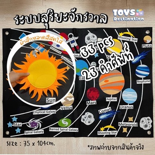 ✅พร้อมส่งในไทย✅ สื่อเรียนรู้ผ้าสักหลาด Space Chart แปะติด เล่นใหม่ได้ พร้อมคำศัพท์ Solar System เรียนรู้เรื่องดาว