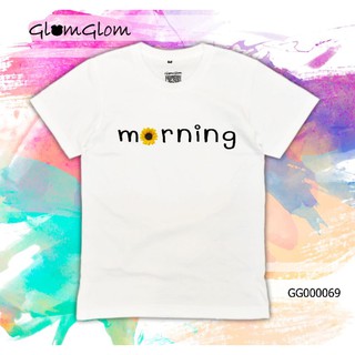 เสื้อยืดครอบครัวลาย"morning" เสื้อยืดเนื้อดีใส่สบาย ไม่หด ไม่ย้วย