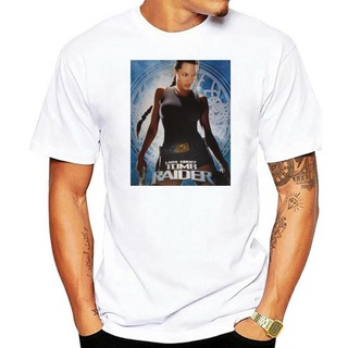 เสื้อยืด หลุมฝังศพ Raider ลาร่าครอฟต์แองเจลิน่าโจลี่ผู้ชายเสื้อยืดสีดํา 6-A-321