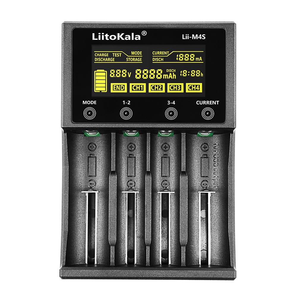เครื่องชาร์จถ่าน LiitoKala Lii-M4S   รองรับ 26650，21700，20700, 18650, 18490, 18350 AA AAA - Battery Charger（ของแท้100%) - รูปที่ 2