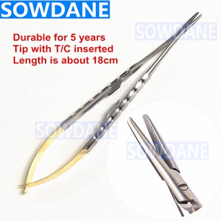 Dental Microsurgical Castroviejo Locking Needle Holder tweezer Surgical Suture Forceps 18cm with TC