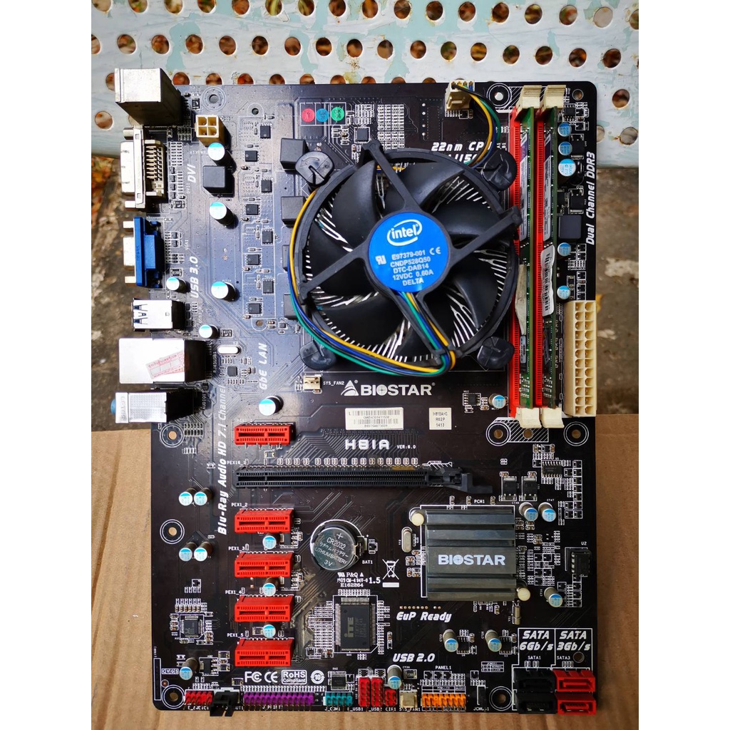 MAINBOARD BIOSTAR H81A ver 6.0 6 ช่อง มือสอง + CPU + RAM พร้อมใช้งาน (พร้อมส่ง)