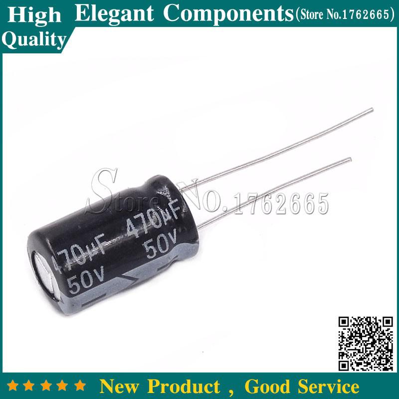 ตัวต้านทาน 50V 470UF 50 V / 470 UF Aluminum electrolytic capacitors 10ชิ้น