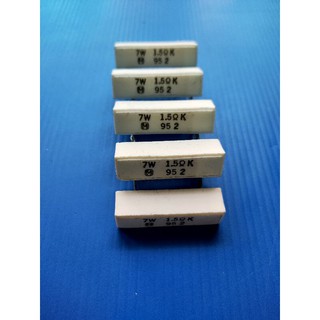 R กระเบื้อง ตัวต้านทาน 7W 1.5 Ohm ขาเสียบ (แพ็ค 5 ตัว)