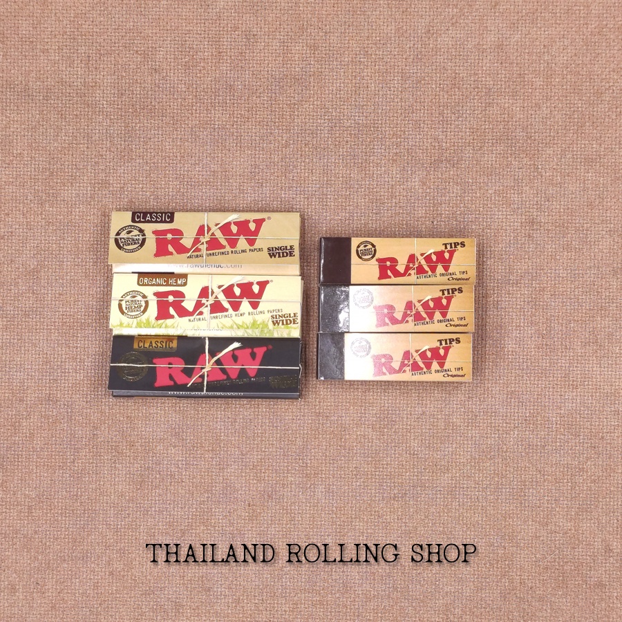ชุดสุดคุ้ม กระดาษ+กรอง RAW Classic Organic Black 70mm Single Wide สินค้าแท้ 100% (Made in Spain) พร้อมส่งทุกวันจากไทย