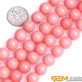 15 นิ้ว)Round Pink Jades Beads Fashion Jewelry Bead DIY Bead For Women Bracelet  &amp; Necklace Making Strand 15" Wholesale!