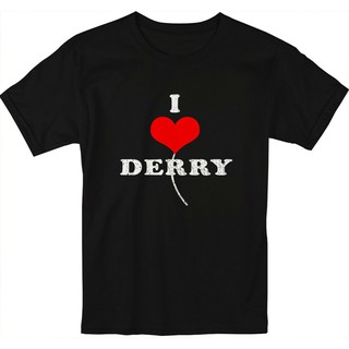 เสื้อยืดลายกราฟฟิกเสื้อยืดคอกลมแขนสั้นพิมพ์ลาย I Love Derry It Chapter Two Movie 2019