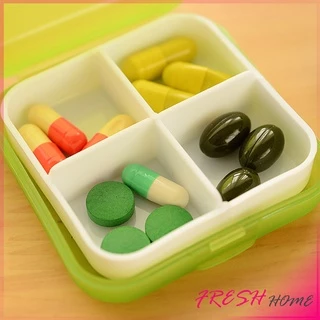 กล่องยา มินิ กล่องสีสันลูกกวาด หลายช่อง กล่องยาแบบพกพา Cross-packing pill box