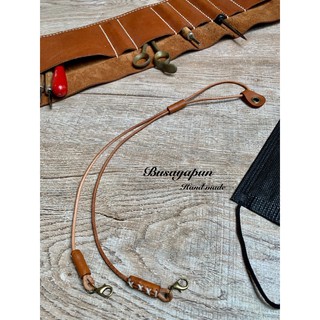 สายคล้องแมส หนังแท้ Hand made