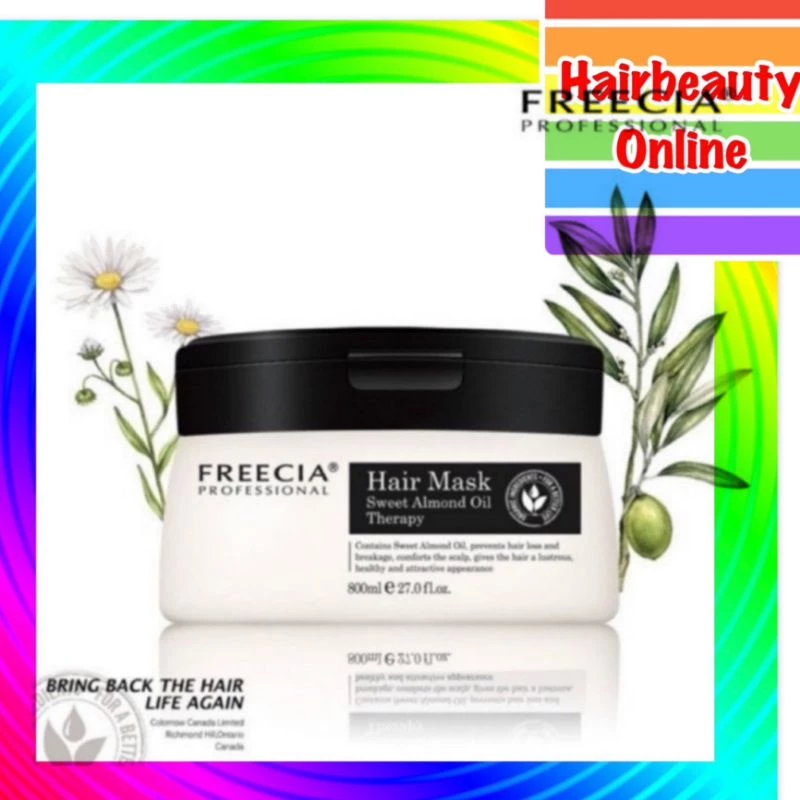 #Freecia professional hair mask Sweet almond oil therapy 800 ml #ฟรีเซีย #แฮร์ #มาร์กสวีท #อัลมอนด์ออย #เทอราพี