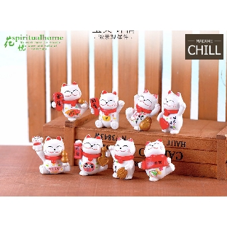 [MC309 เซต] ตุ๊กตุ่นจิ๋ว แมวกวัก 8 ตัว 🐱 (1 เซต (8 ตัว) ราคา 184 บาท)