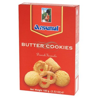 ราคาพิเศษ!! อาร์เซนอล บัตเตอร์คุกกี้ สูตรเดนมาร์ค 100กรัม Arsenal Danish Butter Cookies 100 g.