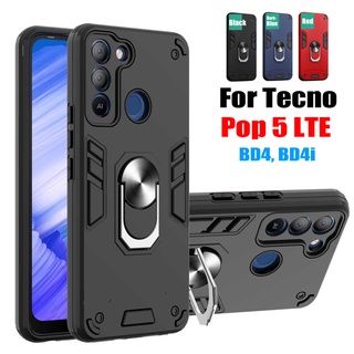 Tecno Pop 5 LTE เคสโทรศัพท์มือถือ กันกระแทก พร้อมแหวนขาตั้ง สําหรับ TECNO POP5 LTE 6.52 นิ้ว TECNO BD4 BD4i