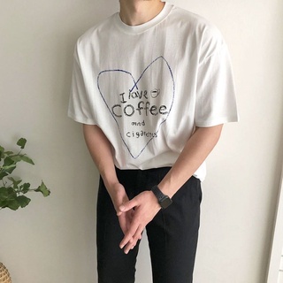 Oversized เสื้อยืดโอเวอร์ไซส์ลายI love coffee