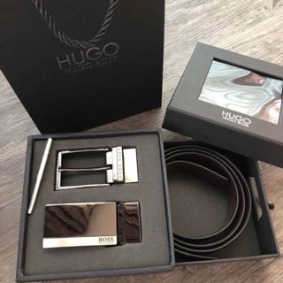 ❌ sale 1450 ❌ HUGO BOSS Belt and Buckle Set
