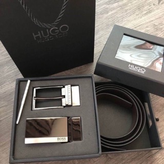 ❌ sale 1450 ❌ HUGO BOSS Belt and Buckle Set