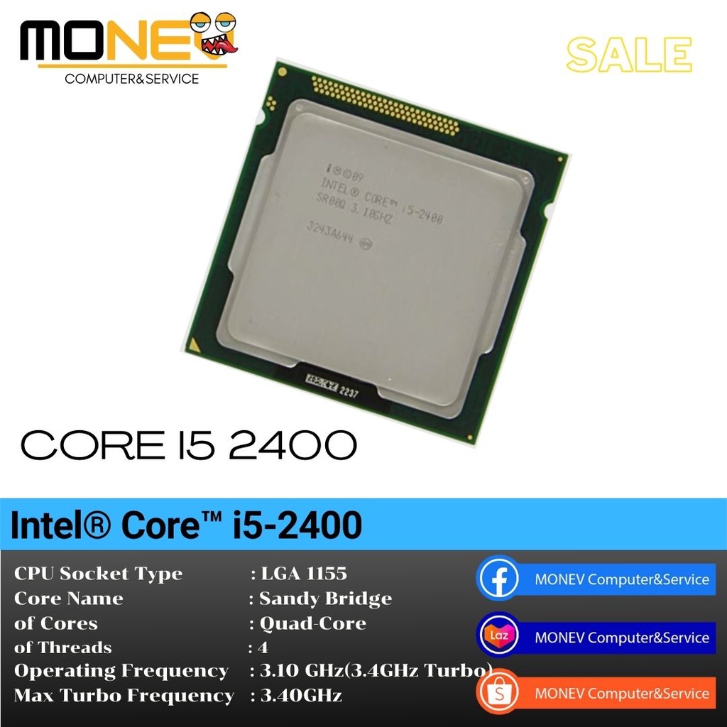 โปรเซสเซอร์ CPU Intel Core i5-2400 | Shopee Thailand