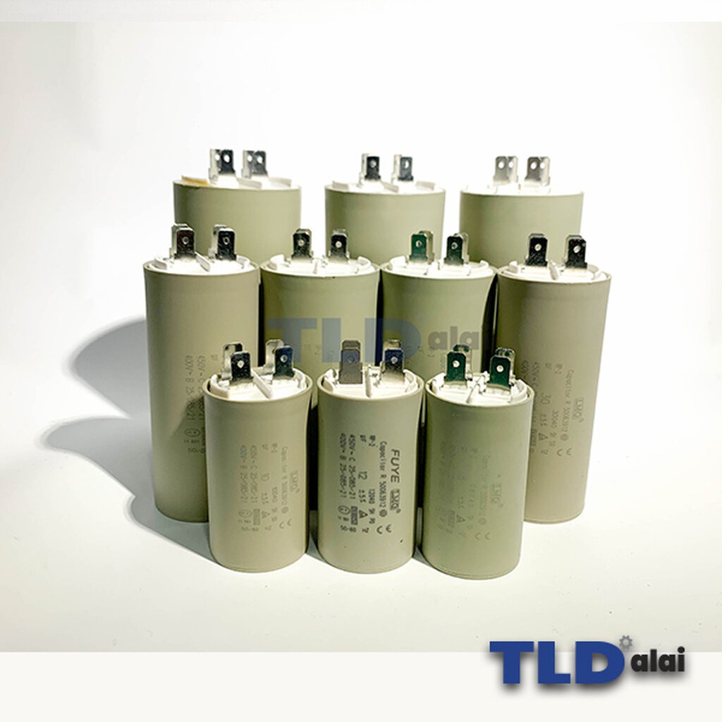 คาปาซิเตอร์ รัน แคปรัน แบบหัวเสียบ 65uF 450V. คาปาซิเตอร์ ยี่ห้อ LMG CBB60