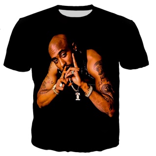 [100% Cotton] เสื้อยืดลําลอง พิมพ์ลาย Rapper Star 3D สไตล์ฮาราจูกุ สตรีท แฟชั่นสําหรับผู้ชาย 2 ชิ้น