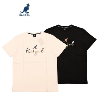 KANGOL T-shirt เสื้อยืดสกรีนตัวอักษร KANGOL สีพาสเทล สีดำ,ขาวนวล ผู้หญิง 60211030