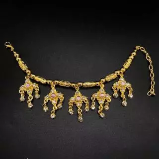 ชุดไทยเครื่องประดับเพชร สร้อยข้อมือ สีทอง ประเพณีผู้หญิง 1pcs