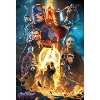 โปสเตอร์ Avengers Endgame Iron man Captain America ขนาด 11.5 X 15.5 นิ้ว