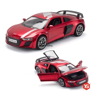 โมเดลรถยนต์ สเกล 1:32 AUDI R8 V10 Plus พร้อมไฟ เสียง ดึงถอยหลัง