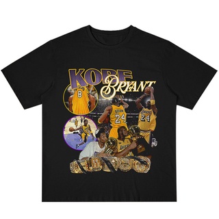 [100% Cotton] เสื้อยืดแขนสั้น คอกลม ทรงหลวม ลาย Kobe Bryant Black Mamba สําหรับผู้ชาย