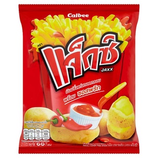 🔥HOT🔥 แจ็กซ์ มันฝรั่งแท่งทอดกรอบ พร้อมซอสพริก 55กรัม Jaxx Potato French Fries Snack with Chili Sauce 55g