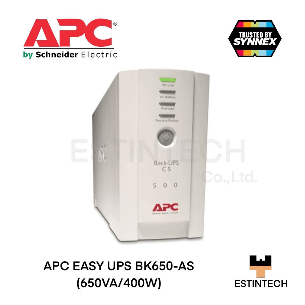 UPS (เครื่องสำรองไฟ ) APC EASY UPS BK650-AS (650VA/400W) ของใหม่ประกัน 2ปี