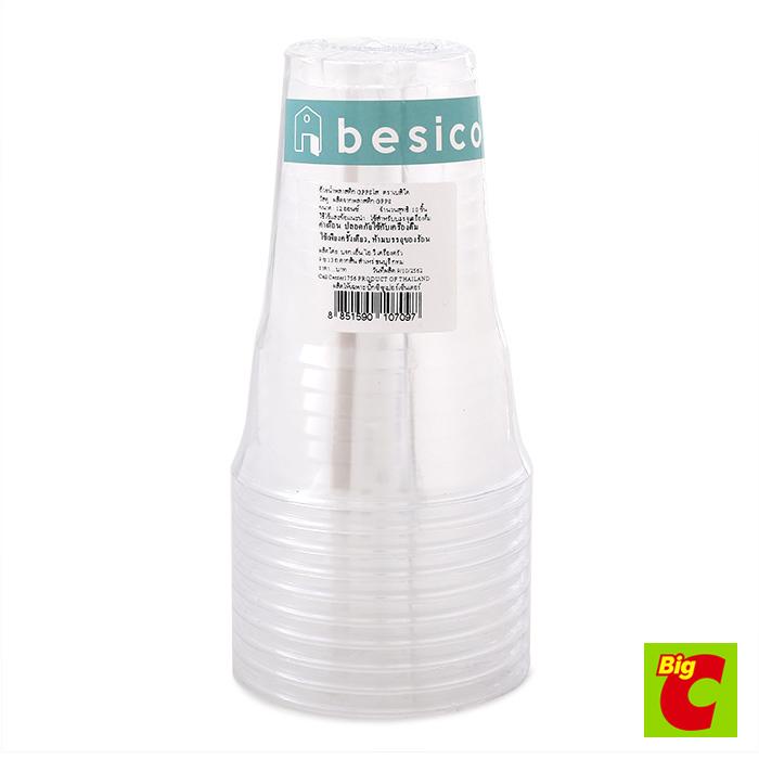 เบสิโค 10 ชิ้นBesico Plasticถ้วยน้ำพลาสติกแบบใส 12 ออนซ์แพ็ค Cup,Clear, 12oz., Packof10