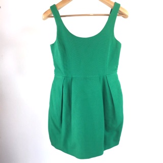 Zara Green Structured Tulip Skirt Dress ชุดสั้นยี่ห้อซาร่า