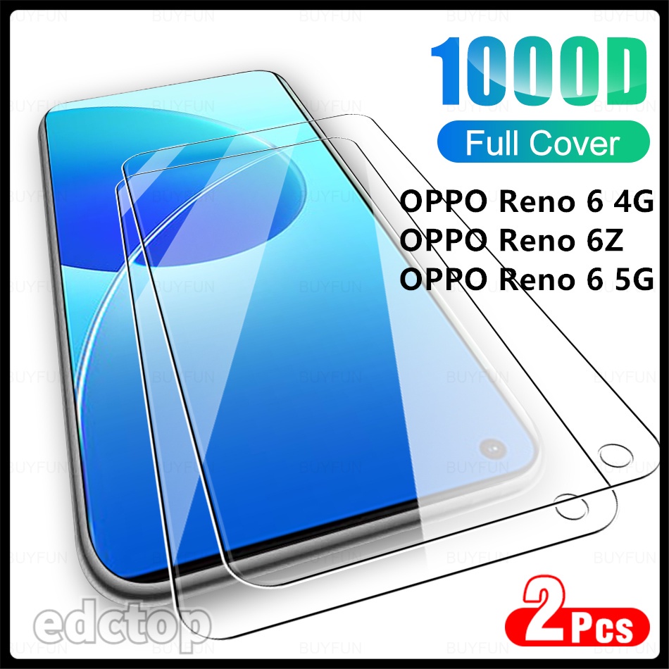 2Pcs Tempered Glass Screen For OPPO Reno 6 4G 5G 6Z Reno6 OPO Full Cover Case Protective Film For 6.4" CPH2235