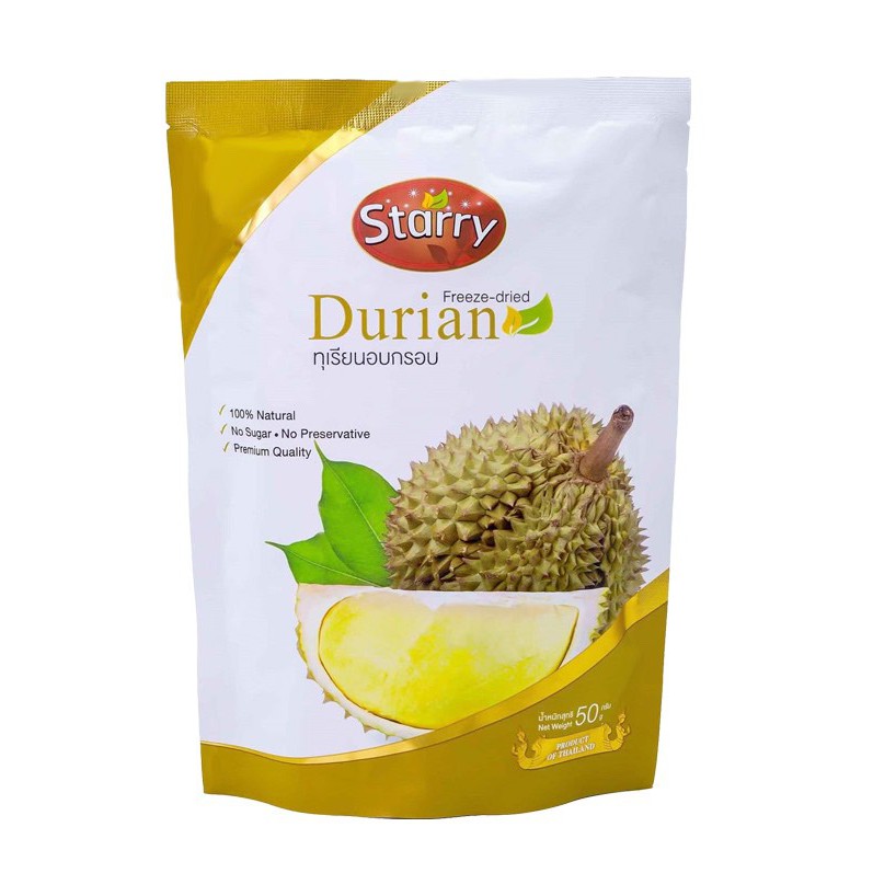 Starry Freeze-dried Fruit Durian ทุเรียนฟรีซดราย ทุเรียนอบกรอบ ตรา สตาร์รี (30g & 50g)