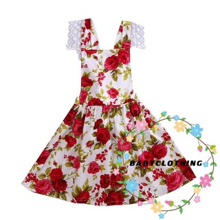 BYG-Cute Floral Toddler เด็กผู้หญิงชุดลูกไม้ฤดูร้อน Princess Dresses ชุด Sundress