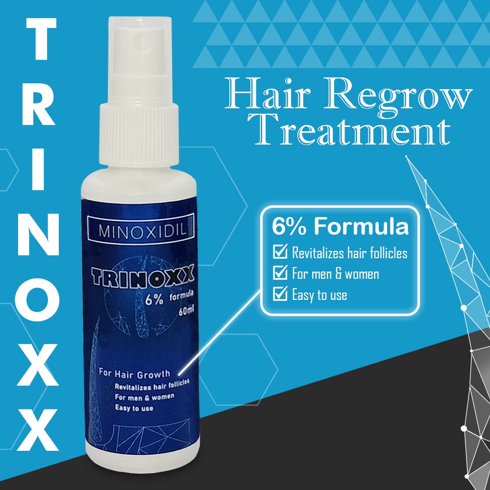 Trinoxx 6% Minoxidil Topical Solution สําหรับผู้ชาย และผู้หญิง (ขวดละ 30 มล.) เครื่องปลูกเครา