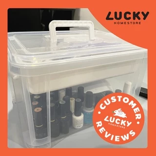 LUCKY HOME กล่องเครื่องมือมีฝาปิดและหูหิ้ว HK-09ขนาด (กว้าง x ยาว x สูง): 32 x 23.2 x18.5 cm (9 L)