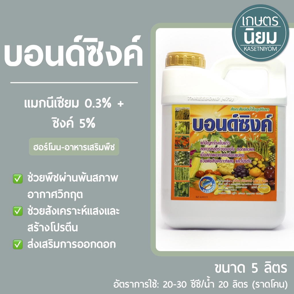 บอนด์ซิงค์ (แมกนีเซียม 0.3% + ซิงค์ 5%) *แกลลอน 5 ลิตร*