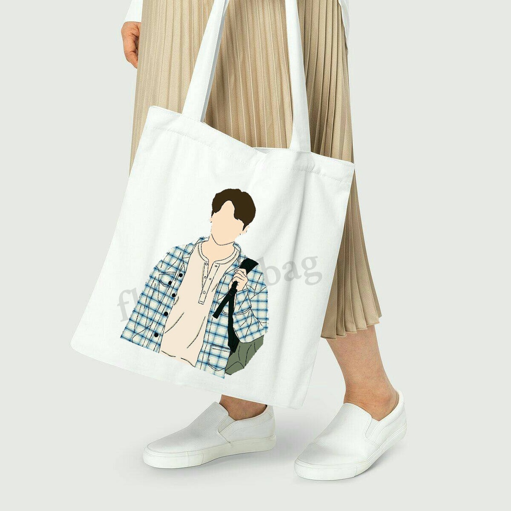 CANVAS TOTE BAG / TOTE BAG ผู้หญิง / HOMETOWN TOTE BAG Cha-Cha-Cha Korea (FLOWERBAG)
